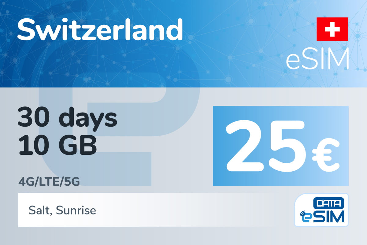 eSIM Switzerland - 30 days - 10 GB