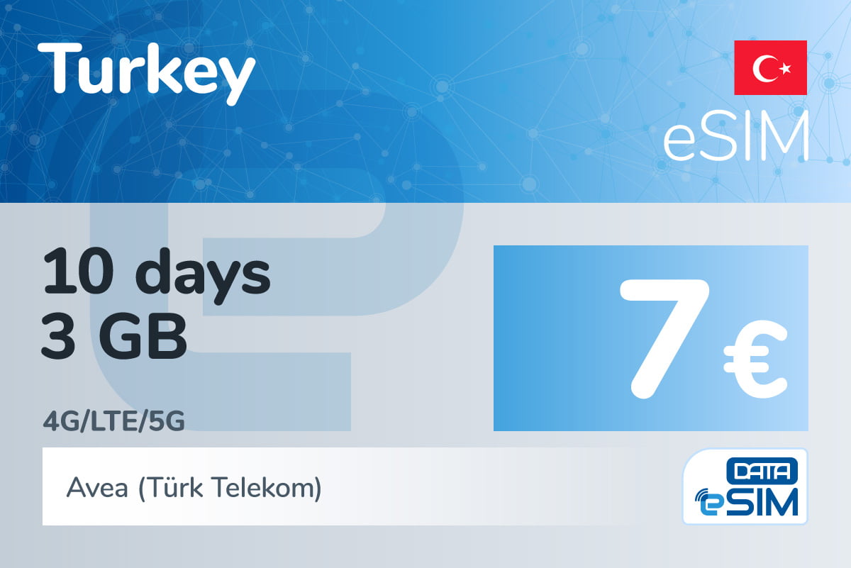 eSIM Turkey - 10 days - 3 GB
