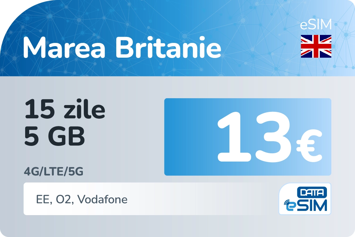 eSIM Marea Britanie 15 zile 5 GB
