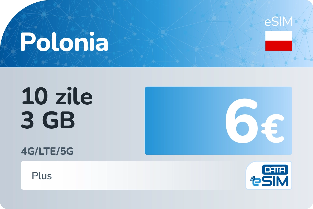 eSIM Polonia 10 zile 3 GB