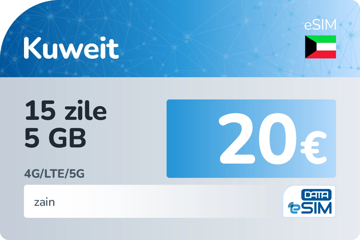 eSIM Kuweit 15 zile 5 GB