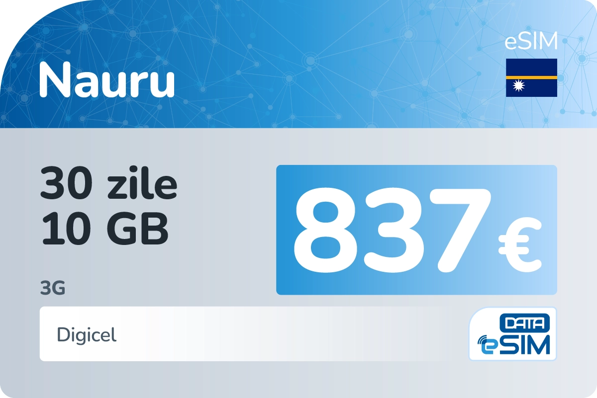 eSIM Nauru 30 zile 10 GB