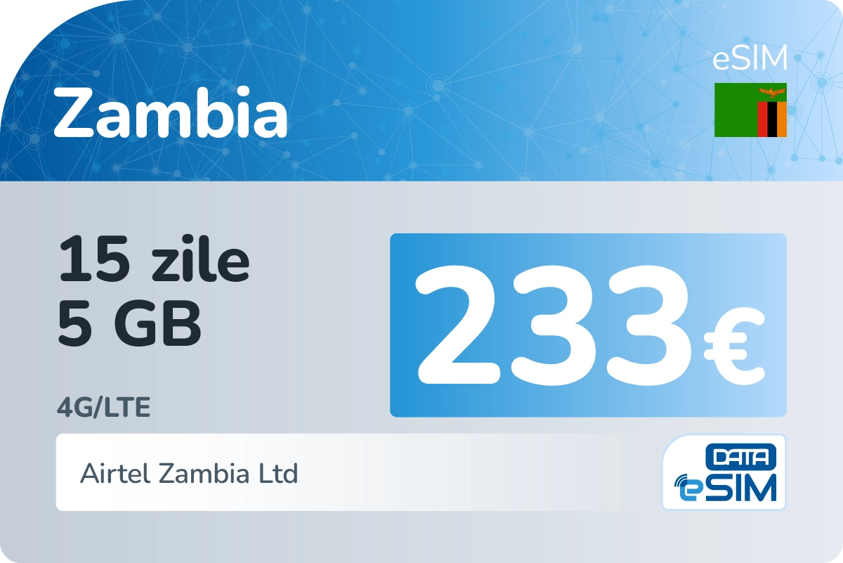eSIM Zambia 15 zile 5 GB